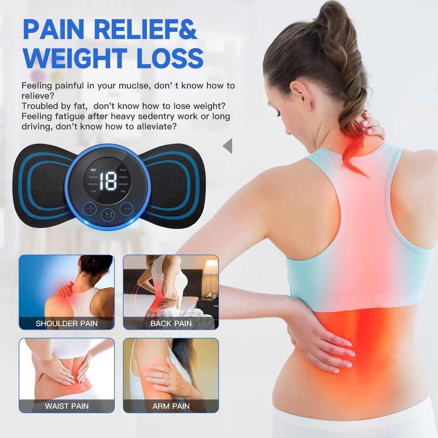 Portable Rechargeable Full Body Massager for Pain Relief